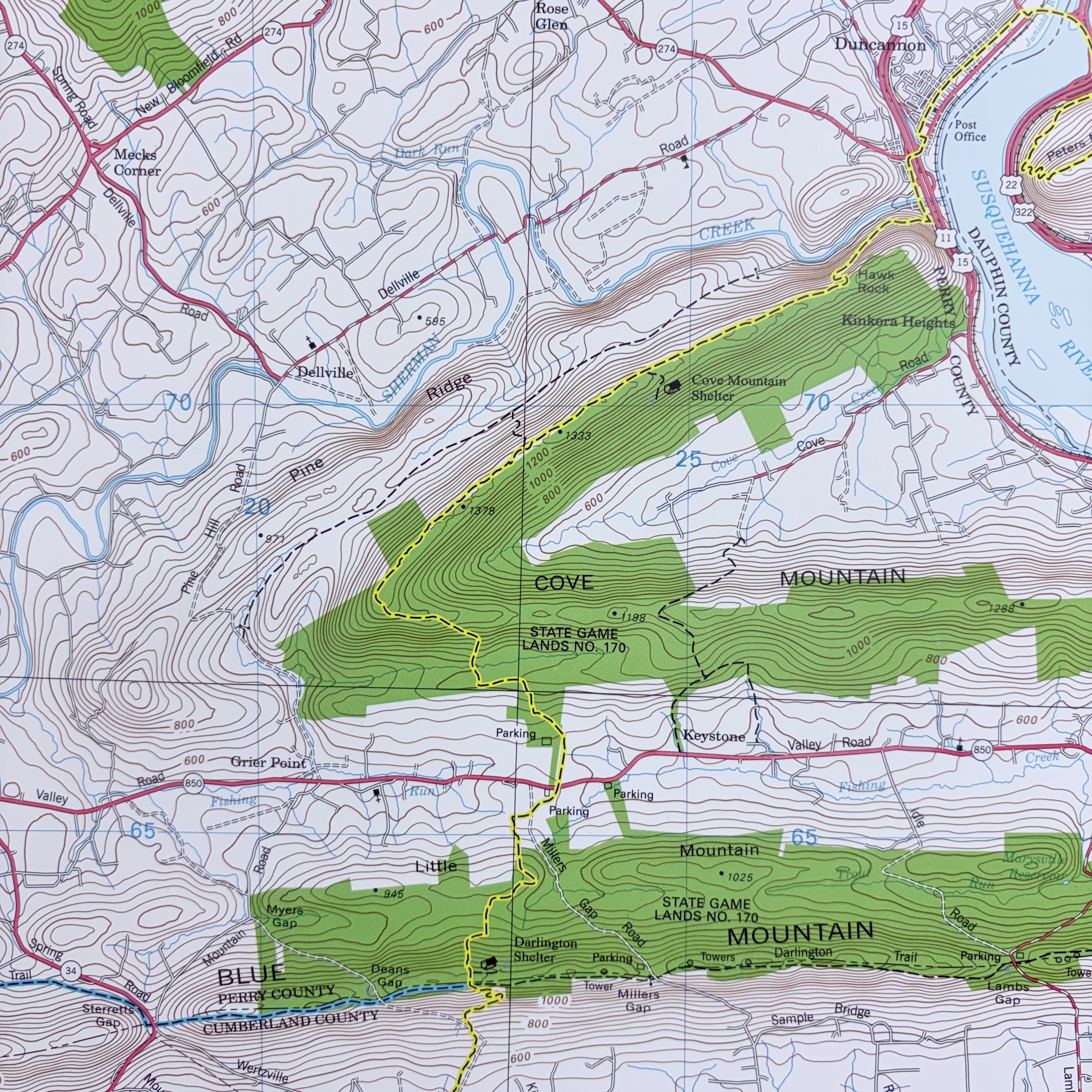 Map 1: AT Cumberland Valley (Susquehanna River to PA Route 94)