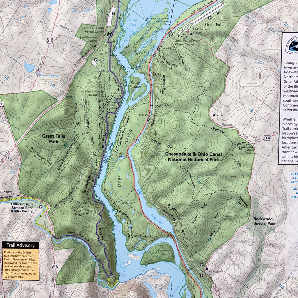 Map D: Potomac Gorge Area (Great Falls VA and C&O Canal)