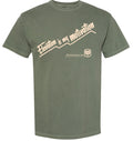 Green t-shirt with 'Elevation is my motivation' text on a white background