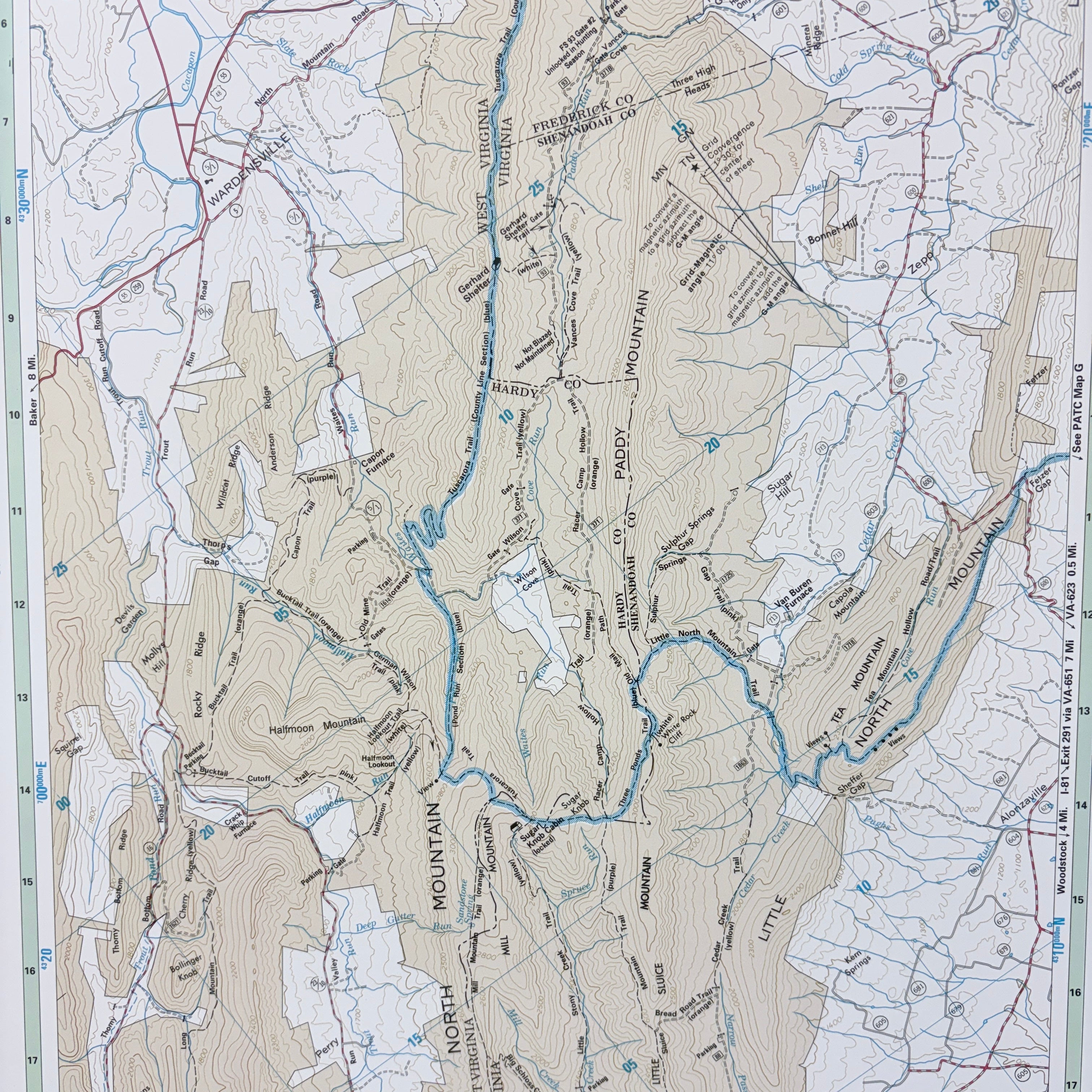 Map F: Great North Mountain-North Half (VA/WV)