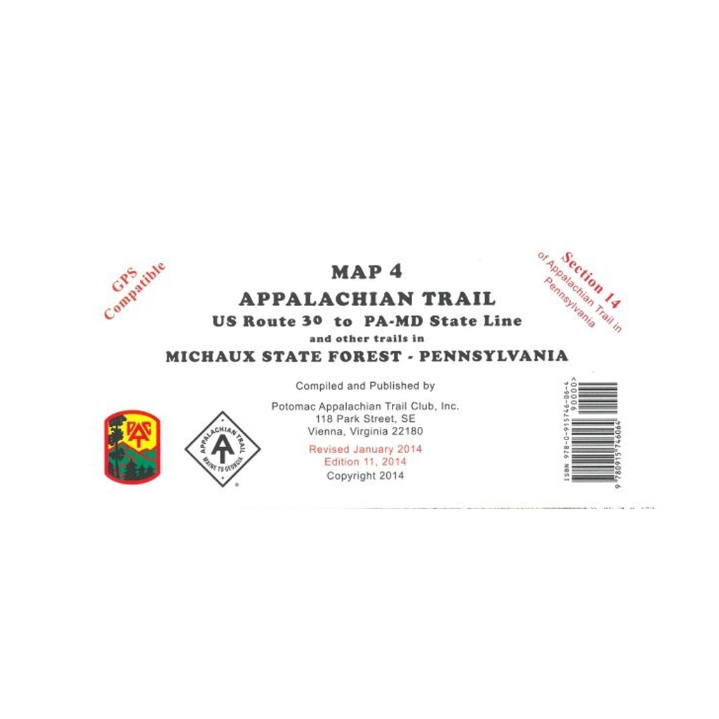 Map cover of the Appalachian Trail section 14 for Michaux State Forest, Pennsylvania.