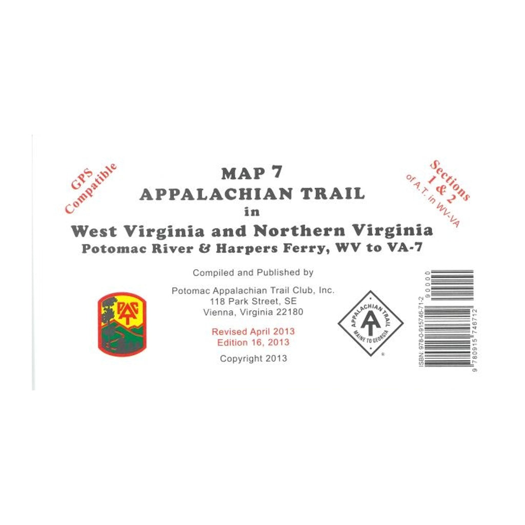 Appalachian Trail map label with text and logos on a white background
