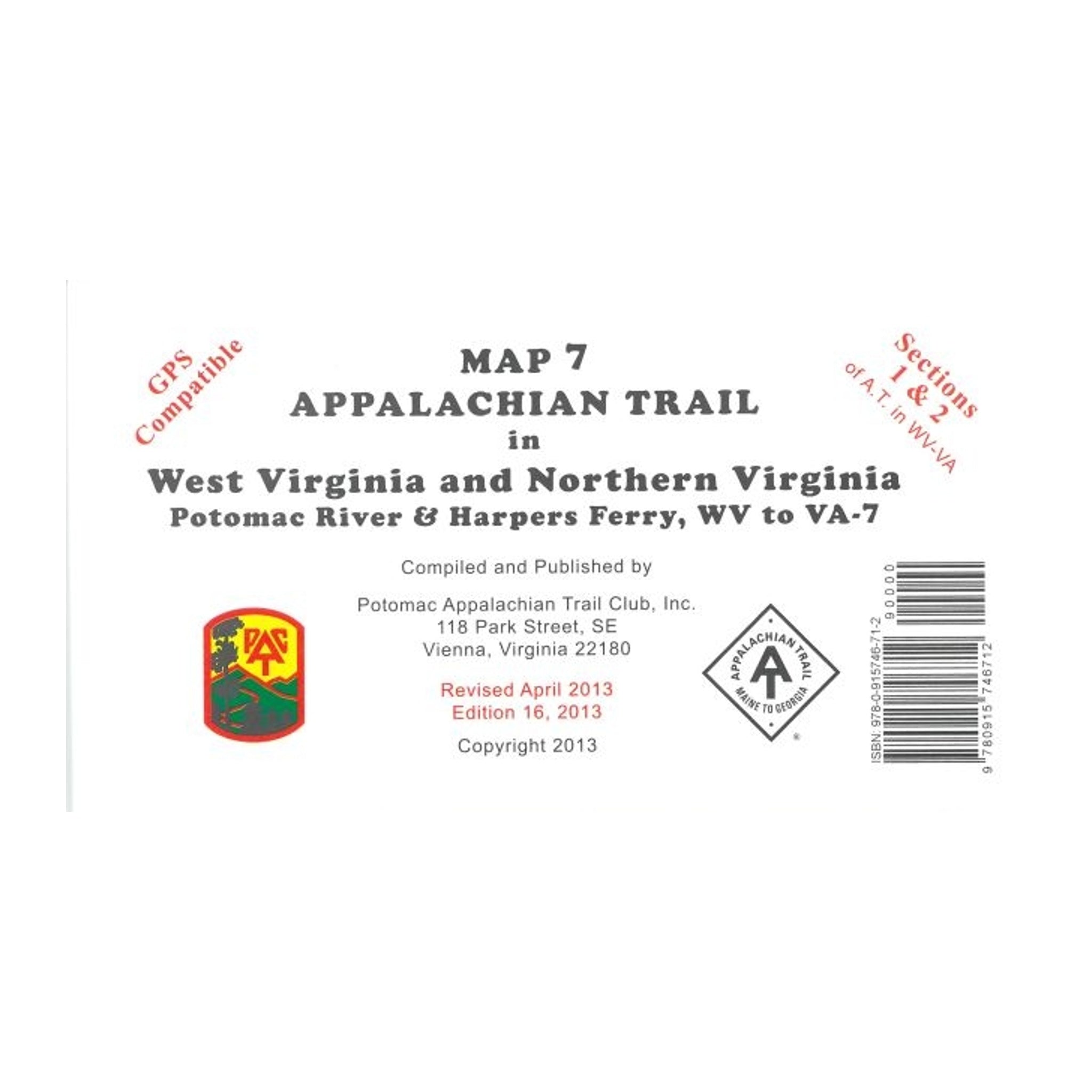 Appalachian Trail map label with text and logos on a white background