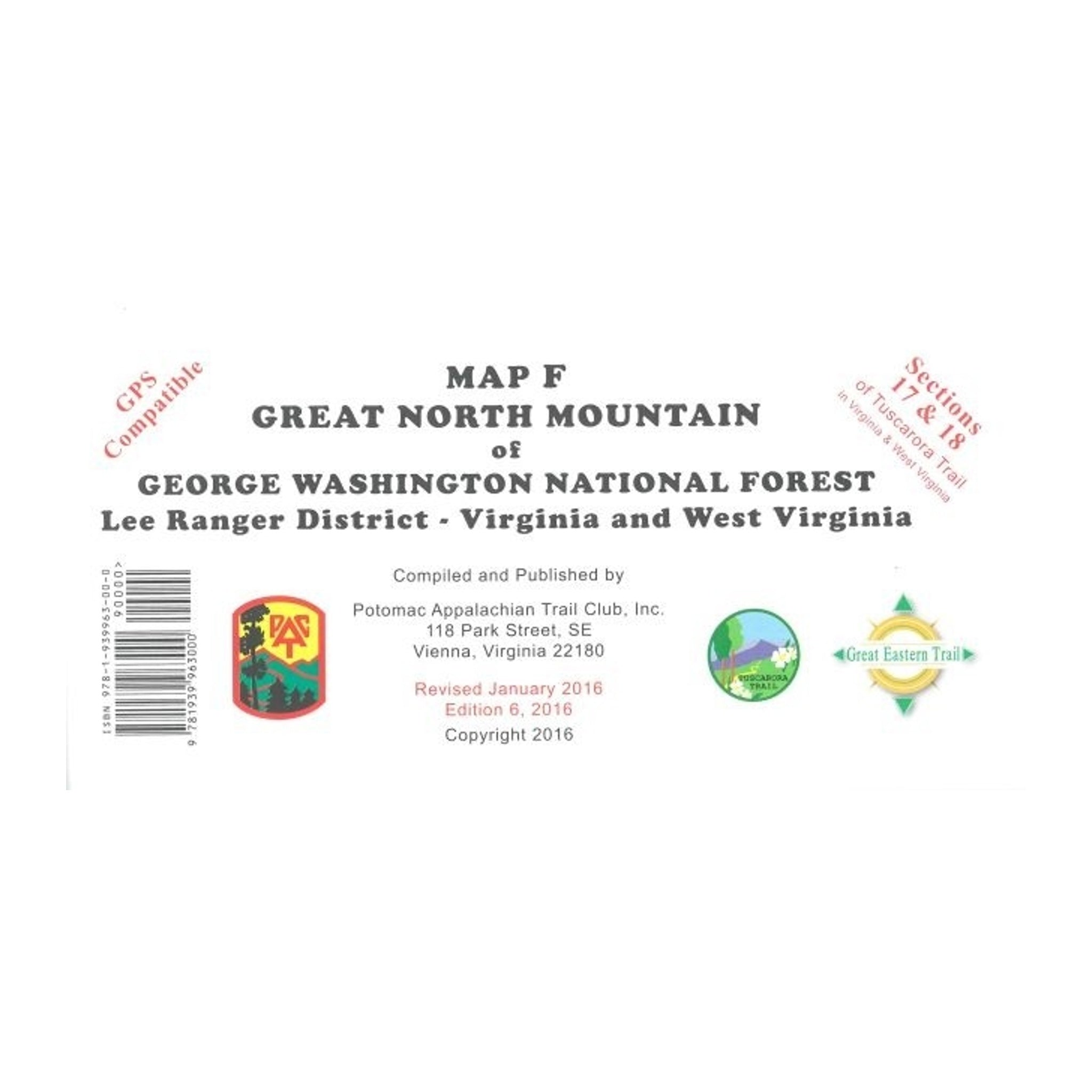 Map cover of George Washington National Forest with logos and text on a white background